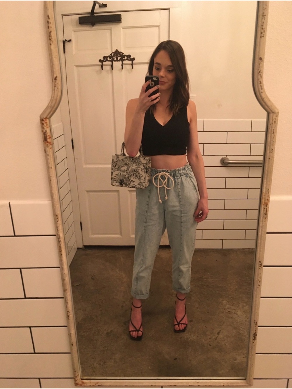 LOFT Light Wash Drawstring Relaxed Jean Joggers
